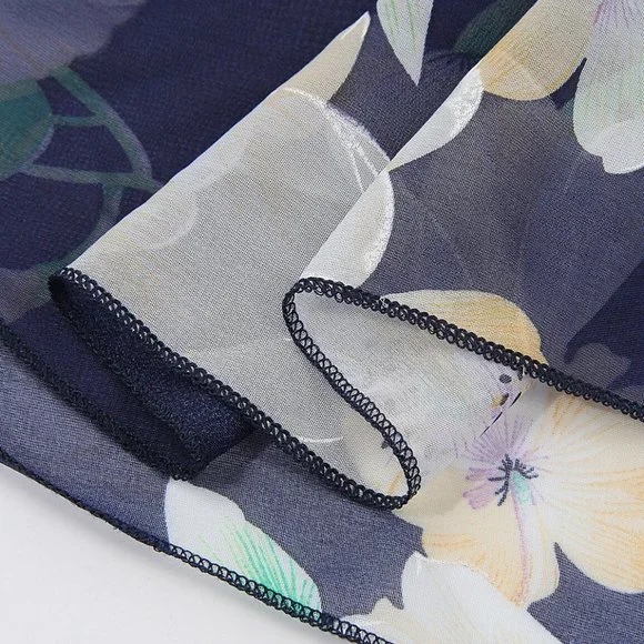 Woman's Chiffon Backless Floral Print Sundress XS - Picture 6 of 14